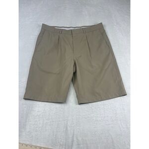 Walter Hagen Chino Shorts Men's Size W36 Brown Solid Mid-Rise Pockets Hook & Eye